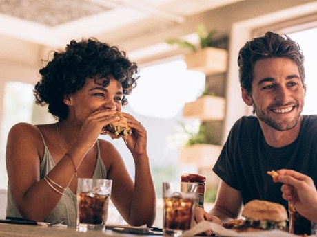 friends having lunch together