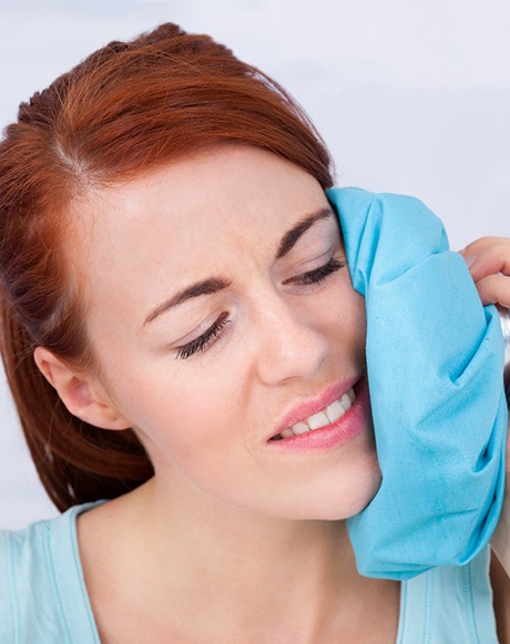 Lady has oral pain