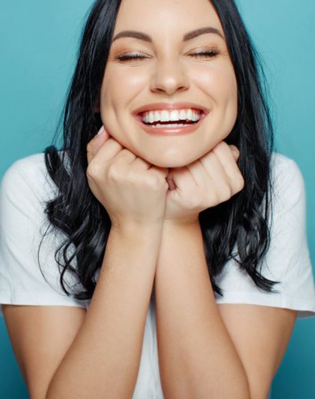 Lady smiles