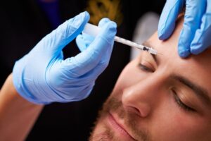 Man receiving BOTOX injection.
